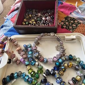 Pandora And Othe Braclet And Beads Multicolor Charm Bracelet Collection